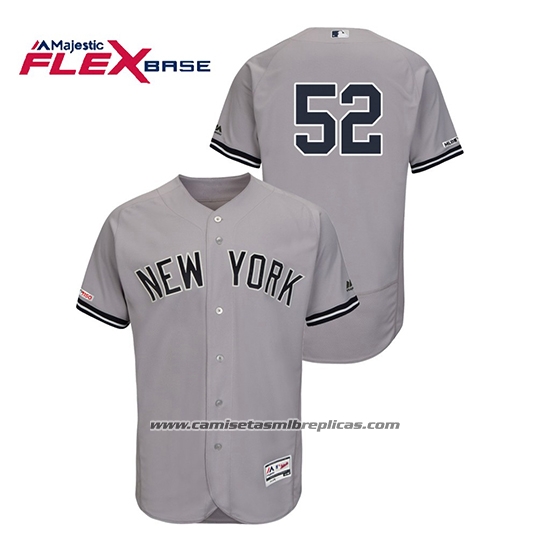 Camiseta Beisbol Hombre New York Yankees C.c. Sabathia 150th Aniversario Patch Flex Base Gris